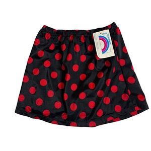 Vintage Over the Rainbow Girls Power Skirt Black Skort Red Polka Dots Size 7/8‎